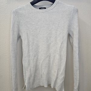 Express White Crew Neck Sweater Classic Knit